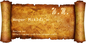 Weger Miklós névjegykártya
